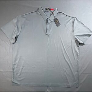 Barocco Los Angeles Mens 5XL Polo Shirt Gray Short Sleeve Greek Key Collar New‎